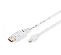 DIGITUS Câble adaptateur DisplayPort - mini DP vers DP - UHD 4K/60Hz - 1m - Verrouillage - Displayport 1.1a - Compatible avec MacBook, Mac, PC