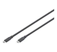 Digitus Câble USB-C USB 3.2 Gen 1 2 m - Gaine en silicone flexible, 4K/60 Hz, 5 Gbit/s - Noir