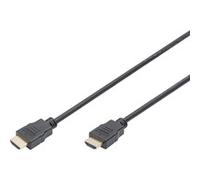 DIGITUS Câble HDMI - 3 m - UltraHD 4K 30 Hz - HDMI 1.4 - ARC, CEC | Canal Ethernet - compatible avec les téléviseurs, les vidéoprojecteurs et les écrans - contacts plaqués or - noir