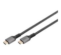 Digitus Câble HDMI 2.1 8K Premium – Boîtier aluminium, plaqué or, 8K/60Hz, 1 m