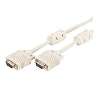 Digitus Câble VGA HD15 mâle/mâle 1,8 m 1024x768p/60Hz 2x filtre ferrite Beige