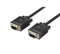 DIGITUS Câble de Connexion Moniteur VGA - HD15 mâle/mâle - 1.8m - 3Coax/7C, 2xFerrit - Noir