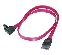 DIGITUS Câble de connexion SATA III - Type L femelle/femelle - connecteur coudé à 90° - 0.5m - 6 Gbit/s - SATA 3 - convient aux disques durs, disques SSD ou lecteurs optiques - Rouge