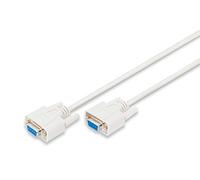 DIGITUS Câble de connexion série - D-Sub 9 à D-Sub 9 - Socket to socket - 2.0m - RS-232 - RS-485 - Beige