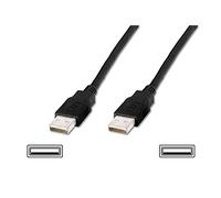 DIGITUS Câble de Connexion USB 2.0-1.0 m - USB A (mâle) à USB A (mâle) - 480 Mbit/s - Câble de Connexion, câble USB, Ordinateur- Noir
