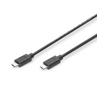 Câble USB USB 2.0 USB-C mâle, USB-C mâle 1.00 m noir blindé AK-300155-010-S