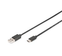 Digitus Câble USB 2.0 USB-C (mâle) vers Micro-B (mâle) 1,8 m 480 Mbit/s Noir sous blister