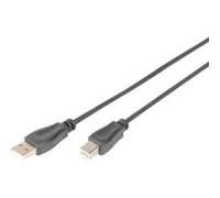 Digitus Câble USB 2.0 AK-300105-005-S – USB A vers USB B 0,5 m, mâle/mâle, noir, double blindage