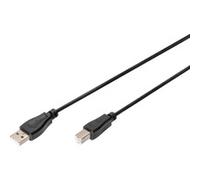 Digitus AK-300102-018-S câble USB USB 2.0 USB A USB B 0,48 Gbit/s Noir