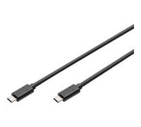 Digitus Câble USB-C mâle à mâle 3,0 m USB 2.0 3 A 480 Mbit/s blindé noir