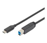 Digitus Câble USB Type-C Type C vers B mâle/mâle 1,8 m 3 A 5GB USB 3.0 bl