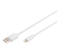 Digitus Câble USB-A vers Lightning certifié MFI 2 m 5V 2,4A blanc double blindage