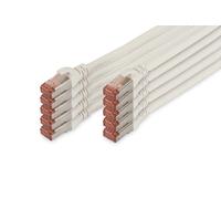 Digitus Câble LAN Cat 6 – RJ45 S/FTP blindé, 3 m, 10 pièces – Compatible Cat 6A et Cat 7 – Blanc