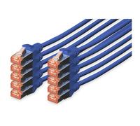 Digitus Câble LAN Cat 6 1 m – 10 pièces RJ45 S/FTP blindé – Compatible Cat 6A & Cat 7 – Bleu