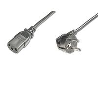 Power Cord, CEE 7/7 (Typ-F) 90ø angled - C13 M/F, 0,75m, H05VV-F3G 0.75qmm, black