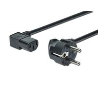 DIGITUS Câble de raccordement au réseau - 1.8 m - CEE 7/7 (Type F) 90° sur C13 90° - mâle/Femelle - H05VV-F3G - 0.75 mm² - Câble d'alimentation