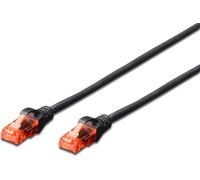 DIGITUS Câble de raccordement, Cat 6, U/UTP, 0,5 m, noir