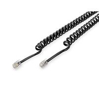 DIGITUS Câble de raccordement du combiné téléphonique UAE - RJ10-4 fils - câble spiralé - longueur 2m - noir