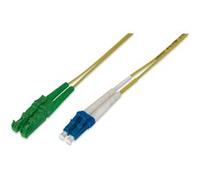Digitus Câble de raccordement LWL duplex, connecteur E2000 (8° APC) > LC (UPC), monomode OS2