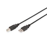 DIGITUS Câble de raccordement USB 2.0, fiche Type A vers fiche Type B, 3m, 480Mbit/s, Noir