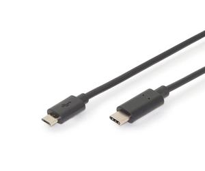 Digitus Câble de raccordement USB Type-C, Type-C vers micro B, Ver. USB 2.0