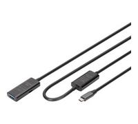 Digitus Câble USB 3.2 Gen1 USB-C mâle vers USB-A femelle 10 m actif noir