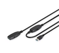 Digitus Câble d'extension actif USB 3.0 – A mâle vers A femelle 15 m 5 Gbit/s Plug & Play – Noir
