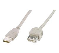 Digitus Câble d'extension USB AK-300202-018-E – USB 2.0 Type A mâle/femelle 1,8 m Beige