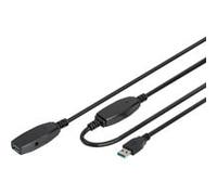 Digitus Câble d'extension actif USB 3.0 – A mâle vers A femelle 15 m 5 Gbit/s Plug & Play – Noir