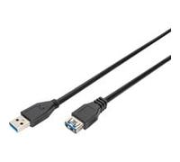 Digitus Rallonge de câble USB – USB 3.0 Type A mâle/femelle 1,8 m moulé noir