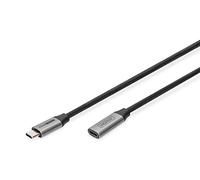 DIGITUS Câble de rallonge USB 3.2 Gen1 - 1 m - fiche USB-C vers prise | 5 Gbit/s - Transmission vidéo UHD 4K 60 Hz - Alimentation 60 W - pour ordinateur portable, PC, smartphone - Noir
