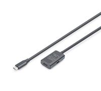 DIGITUS Câble de rallonge USB 3.2 Gen1 actif - 5 m - 5 Gbit/s | Fiche USB-C vers prise USB-C - Câble répéteur - Plug-and-Play - Noir
