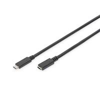 DIGITUS Câble de rallonge USB 3.2 Gen2 - 0,7 m - Fiche USB-C vers prise | 10 Gbit/s - Transmission vidéo UHD 4K 30 Hz - Alimentation 100 W - pour ordinateur portable, PC, smartphone - Noir