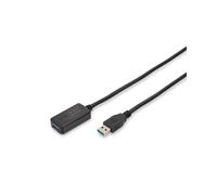 Digitus Câble d'Extension Actif USB 3.2 Gen 1 DA-73104, 5m, USB-A Mâle/Femelle, 5 Gbps, AWG 28/24, Windows/macOS, Noir