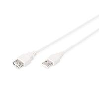 DIGITUS Câble d'extension USB 2.0 - 1,8 m - USB A (mâle) vers type A (femelle) - 480 Mbps - pour imprimante, lecteur de carte, clavier, appareil photo, hubs - beige