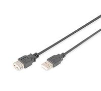 DIGITUS Câble d'extension USB 2.0 - 5 m - USB A (fiche) vers type A (prise) - 480 Mbps - pour imprimantes, lecteurs de cartes, claviers, appareils photo, hubs - Noir
