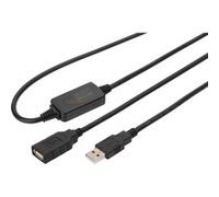 Digitus Câble USB 2.0 actif Répéteur/Prolongateur 10 m A mâle vers A femelle, noir