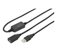 Digitus Câble répéteur actif USB 2.0 DA-73101 – USB-A Mâle vers USB-A Femelle 15 m Noir