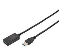 Digitus Câble répétiteur USB 3.0 A mâle - A femelle AWG28 24 5 m Chipset SN65LVPE502 UL CE Noir