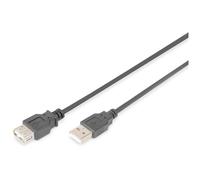 Digitus Câble d'extension USB-A 2.0 1,8 m Type A M/F 480 Mbit/s Noir