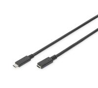 Digitus Câble USB 3.2 Gen1 USB-C mâle–femelle 0,70 m noir réversible AK-300210-007-S