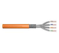 DIGITUS 500 m câble réseau Cat 7 - S-FTP (PiMF) Simplex - BauPVO Dca - LSZH sans halogène - 1200 MHz cuivre AWG 23/1 - Compatible PoE+ - Câble LAN Câble de pose Câble Ethernet - Orange
