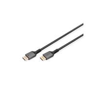 Digitus Câble DisplayPort 1.4 8K - Mâle/Mâle - 1m - 7680x4320@60Hz - HDCP 2.2 - DSC 1.2 - AWG30 - Plaqué Or - Double Blindage - Noir