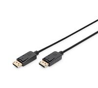 DIGITUS Câble DisplayPort - Full-HD 1080p/60Hz - 3m - avec verrouillage - Displayport 1.1a - Compatible avec PC, moniteur, carte graphique de jeu