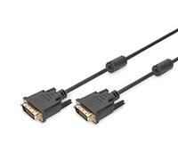 DIGITUS Câble DVI - DVI-D (24+1) - Full-HD - 5m - Dual Link, 30Hz, 2xFerrit - Compatible avec Moniteur, TV, PC
