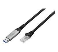 Digitus Câble adaptateur USB-A vers RJ45 Cat. 6A S/FTP 1 Gbit/s USB 3.2 Gen1 LSZH 5 m