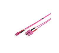 Digitus Câble Fibre Optique Multimode OM4 LC/SC Duplex 5m, 50/125µm, LSZH, Diamètre 3mm, Violet, Référence DK-2532-05-4