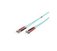 Digitus Câble Fibre Optique OM3 50/125µ Duplex ST/ST 1m, LSZH, Aqua, 10 Gbit/s - Diamètre 3mm, Connecteurs Mâle/Mâle - DK-2511-01/3
