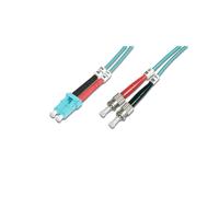 Digitus Câble Fibre Optique OM3 50/125µm LC/ST Duplex 10m - Diamètre Câble 3mm - Taux Transfert 10Gbit/s - Couleur Aqua - Réf: DK-2531-10/3
