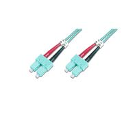 Digitus Câble Fibre Optique OM3 SC/SC Duplex 5m, 50/125µm, I-VH, Aqua, Connecteurs Mâles, Conditionnement Sachet, Réf: DK-2522-05/3